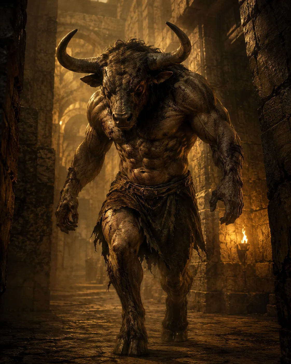 Illustration du Minotaure dans le Labyrinthe