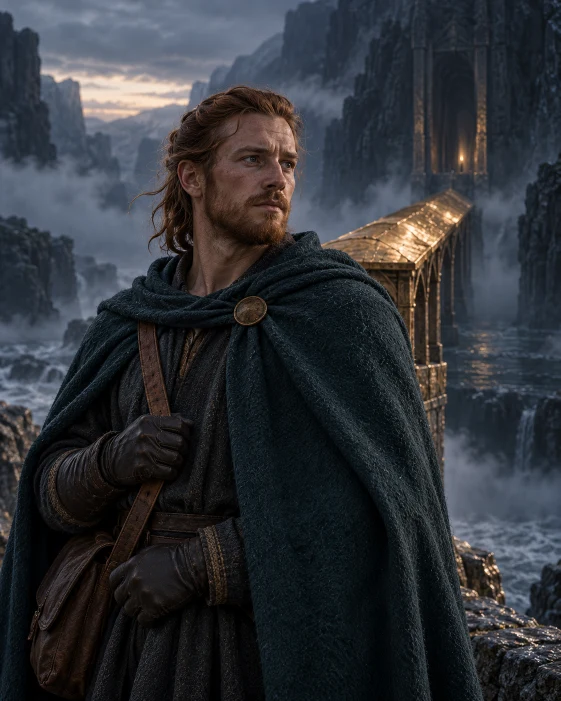 Hermóðr en voyage près du pont de Gjöll ; évocation artistique contemporaine