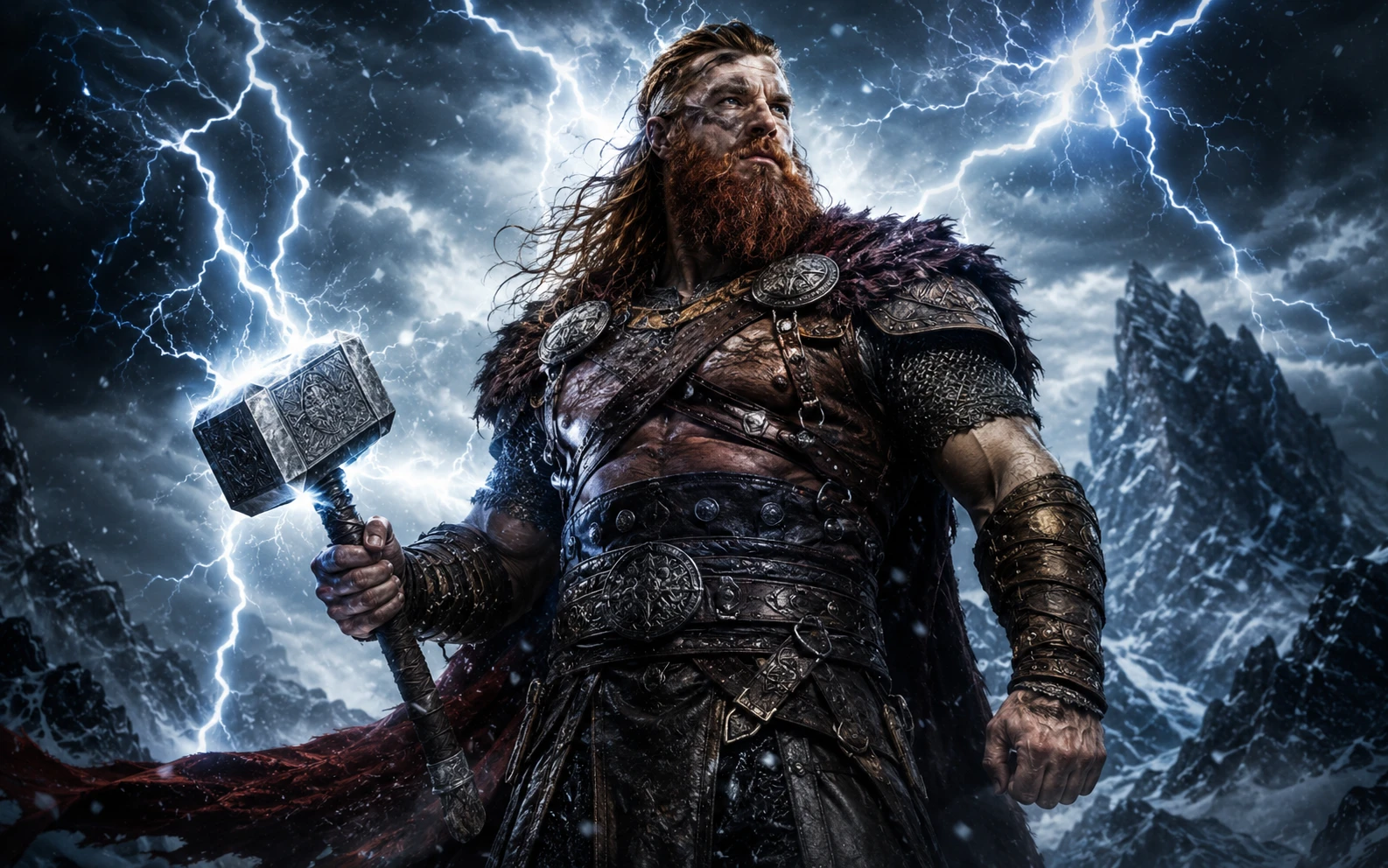 Thor, dieu du tonnerre, illustration stylisée